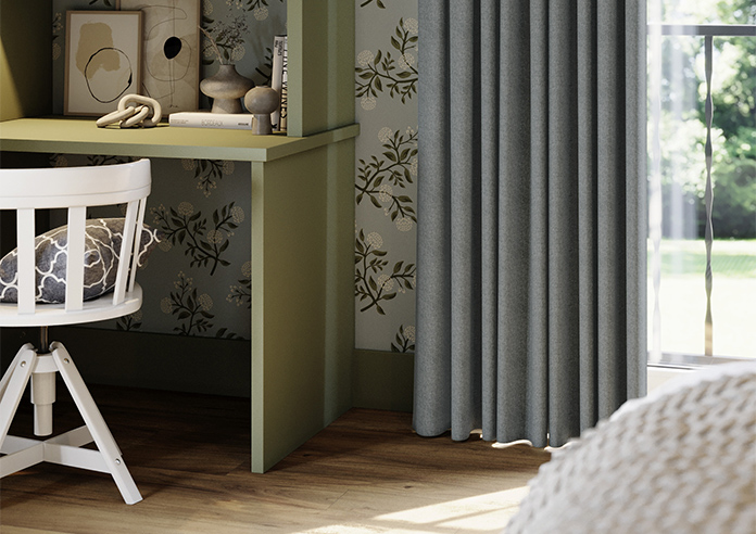 Classic Herringbone (Blackout), Grey - Made to Measure Curtains - Image 5